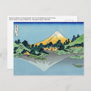 Carte Postale Hokusai - Le Mont Fuji reflète le lac Kawaguchi