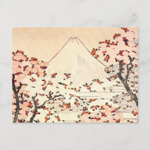 Carte postale Hokusai Mount Fuji Cerry Blossoms