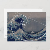 Carte Postale Hokusai rencontre Fibonacci, Golden Ratio (Devant / Derrière)