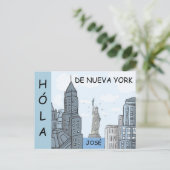 CARTE POSTALE HOLA DE NUEVA YORK (Debout devant)