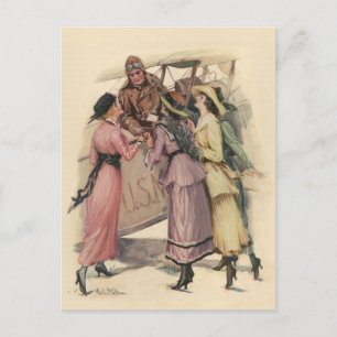 Carte Postale Holding Up the Mail