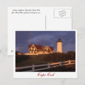 Carte Postale Hole Woods du phare de Cape Cod Nobska (Devant / Derrière)