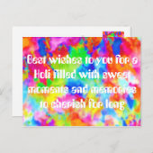 Carte Postale HOLI Festival des couleurs + vos idées (Devant / Derrière)