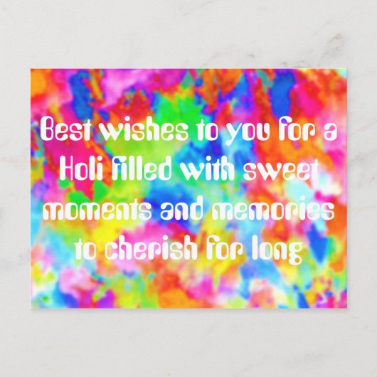 Carte Postale HOLI Festival des couleurs + vos idées (Devant)