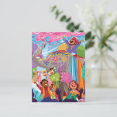 Carte Postale Holi Hai Peint Elephant dans la foule (Debout devant)