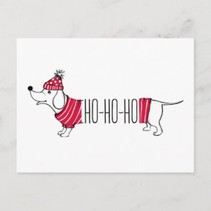 Carte Postale Holiday Dachsund   Ho-Ho-Ho