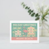 Carte Postale Holiday Greetings Miami Beach Art Deco Postcard (Debout devant)