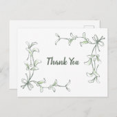 Carte Postale Holiday Holly Thank You Cards (Devant / Derrière)