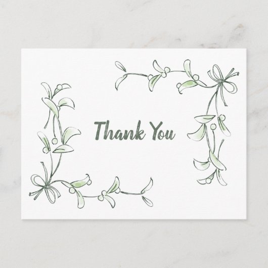 Carte Postale Holiday Holly Thank You Cards (Devant)