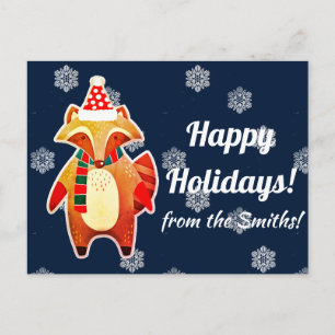 Carte Postale Holiday Raccoon