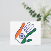 Carte Postale holiES - Drapeau indien main (Debout devant)