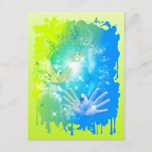 Carte Postale holiES - Flying Hands Pigeons ART