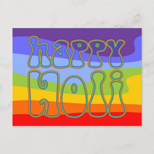Carte Postale holiES - HAPPY HOLI contour simple couleur 1 (Devant)