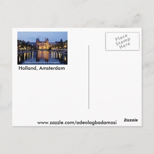 CARTE POSTALE HOLLAND (Dos)