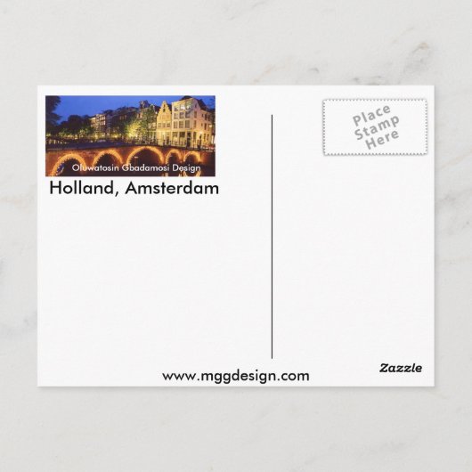 Carte Postale HOLLAND 2 ( Oluwatosin Gbadamosi Design ) (Dos)