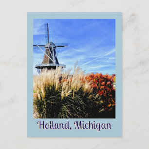 CARTE POSTALE HOLLAND, MICHIGAN MOULIN À VENT GRAMINÉE ORNEMENTA
