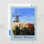 CARTE POSTALE HOLLAND, MICHIIGAN WINDMILL GRASS ORNAMENTAL, FLUX (Devant / Derrière)