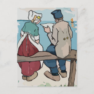Carte Postale Holland Travel, couple néerlandais