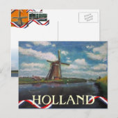 Carte postale Holland Windmill (Devant / Derrière)
