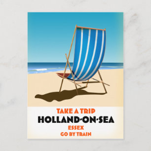 Carte Postale hollande au bord de la mer Essex affiche de voyage