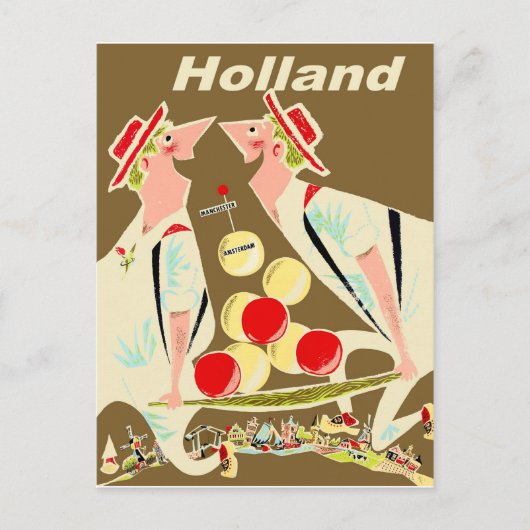 Carte Postale Hollande, vintage drôle (Devant)