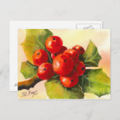 Carte Postale Holly Berries (Devant / Derrière)