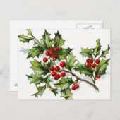 Carte Postale Holly Berries 002 (Devant / Derrière)
