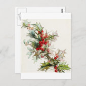 Carte Postale Holly Berries 004 (Devant / Derrière)