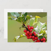 Carte Postale Holly Berries 005 (Devant / Derrière)