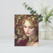 Carte Postale Holly Berries Belle femme Portrait (Debout devant)