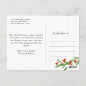 Carte Postale Holly Berry Branch PHOTO Noël Salutation (Dos)