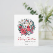 Carte Postale Holly Berry Cardinal Christmas Salutation d'entrep (Debout devant)