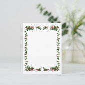 Carte postale Holly Berry Christmas Border Holiday (Debout devant)