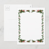 Carte postale Holly Berry Christmas Border Holiday (Devant / Derrière)