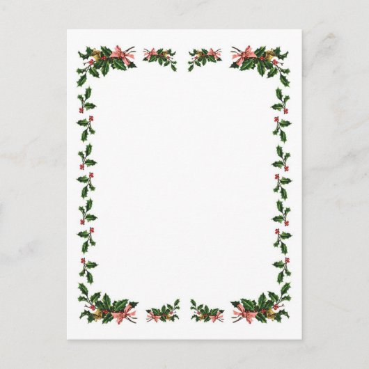 Carte postale Holly Berry Christmas Border Holiday (Devant)