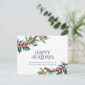 Carte Postale Holly Berry Christmas Mistletoe Salutation d'entre (Debout devant)