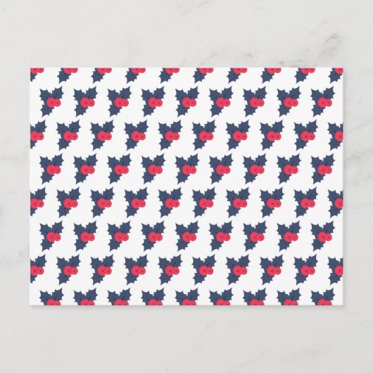 Carte Postale Holly Berry Joyeux Noël Fêtes d'hiver Noël (Devant)