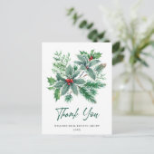 Carte Postale Holly Berry Merci de Noël (Debout devant)