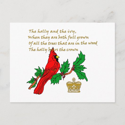 Carte Postale Holly et Ivy Illustré sur les vêtements et les cad (Devant)