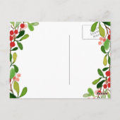 Carte Postale Holly Feuilles Berry Noël | MERCI MARIAGE (Dos)