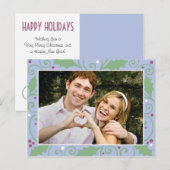 Carte postale Holly Holiday Winter Blue Photo (Devant / Derrière)