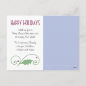 Carte postale Holly Holiday Winter Blue Photo (Dos)