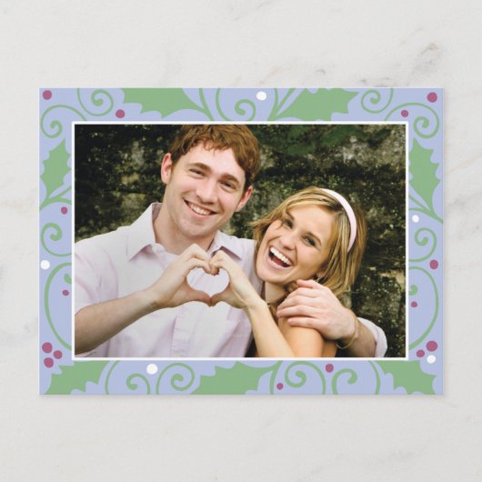 Carte postale Holly Holiday Winter Blue Photo (Devant)