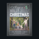 Carte postale Holly Jolly Christmas Photo Card<br><div class="desc">Célébrez la saison avec cette carte postale de vacances moderne et élégante de Berry Berry Sweet.</div>