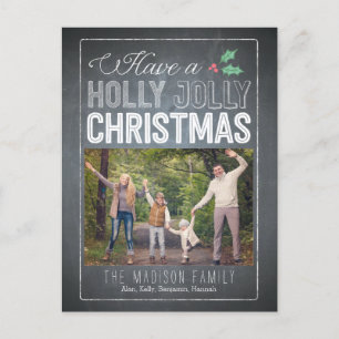 Carte postale Holly Jolly Christmas Photo Card