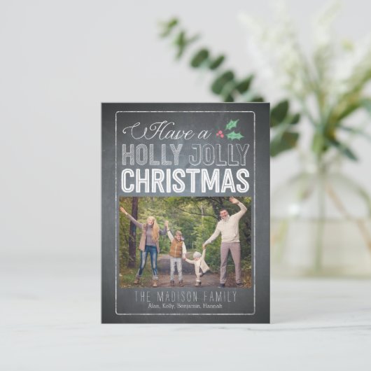 Carte postale Holly Jolly Christmas Photo Card (Debout devant)