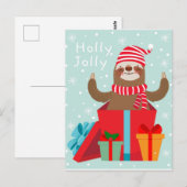 Carte Postale Holly Jolly Sloth (Devant / Derrière)