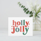 Carte Postale Holly Jolly - Typographie rétro de vacances (Debout devant)
