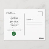 Carte Postale Holly Pine & Berry| Salutations Médicales (Dos)