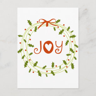Carte Postale Holly Wreath